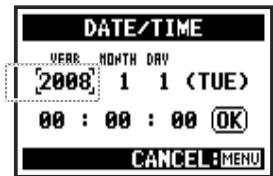 ZOOM H4nPro - Réglage de la date et de l'heure (DATE/TIME) - 8