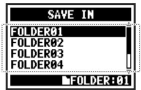 ZOOM H4nPro - Selectionnez SAVE IN - 4