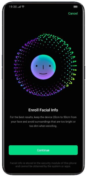 OPPO FIND X2 NEO - Enregistrer un visage - 1