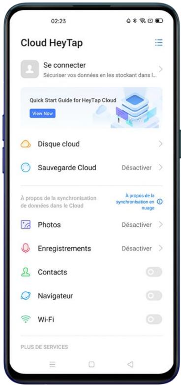 OPPO FIND X2 NEO - Utiliser le cloud heytap - 1