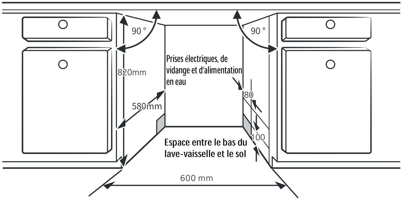 DARTY TWBI4614DI1X - Exigences d'ouverture du lave-vaisse - 1