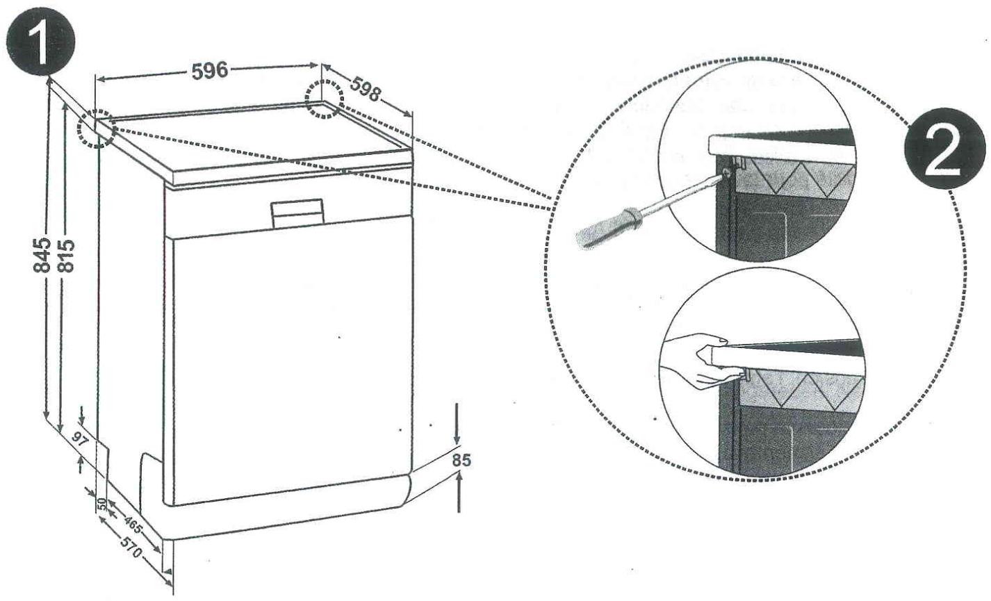 PROLINE FDP 1249 SL ARGENT - Installation sous un plan de travail - 1