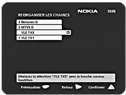 NOKIA MEDIAMASTER 110 T - Réorganiser les chaînes - 1
