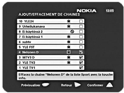 NOKIA MEDIAMASTER 110 T - Ajout/Effacement de chaînes - 1