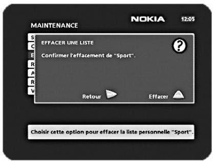 NOKIA MEDIAMASTER 110 T - Effacer la liste sélectionné - 1