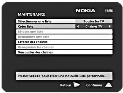 NOKIA MEDIAMASTER 110 T - Entrer le nom d'une liste - 2
