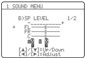 YAMAHA RXV-461B - Niveau de sortie des enceintes BXP LEVEL - 1