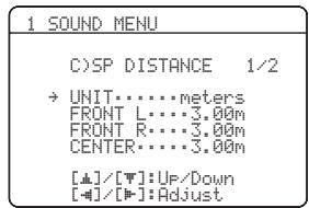 YAMAHA RXV-461B - Distance des enceintes CSP DISTANCE - 1