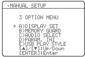 YAMAHA RXV-461B - OPTION MENU - 1