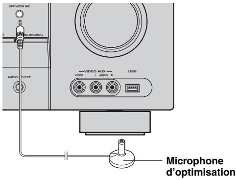 YAMAHA RXV-461B - Branchez le microphone d'optimisation fourni sur la prise OPTIMIZER MIC située sur la face avant. - 1