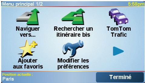 TOMTOM ONE XL - Menu principal - 1