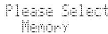 DENON TU-1510 - Tandis que le menu est affché, tourner la molette  pour selectionner "Memory", puis appuyer sur la molette . - 1