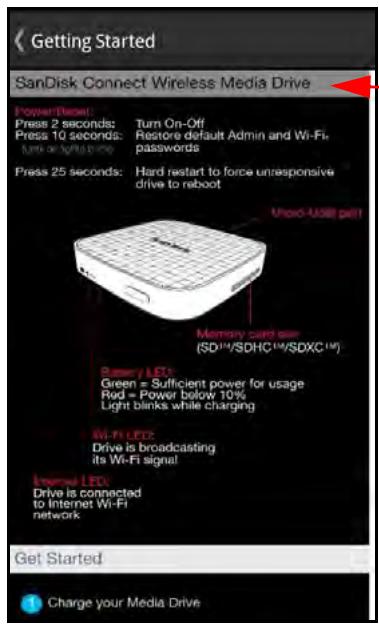 SANDISK COMMECT WIRELESS MEDIA DRIVE - General Settings - 1