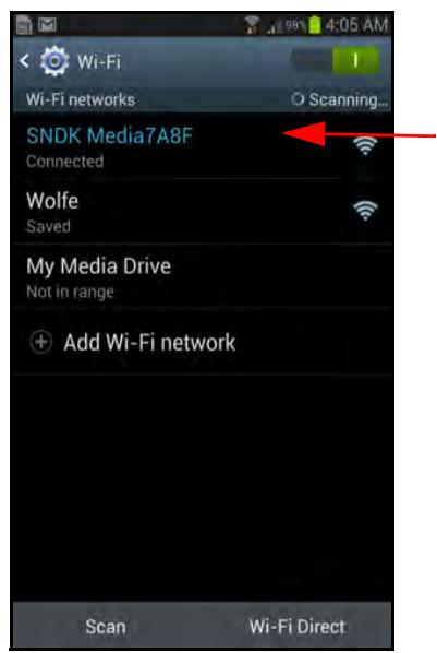 SANDISK COMMECT WIRELESS MEDIA DRIVE - In Wi-Fi settings, - 3
