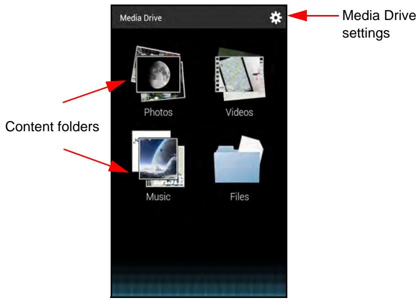 SANDISK COMMECT WIRELESS MEDIA DRIVE - Media Drive Main Screen - 1