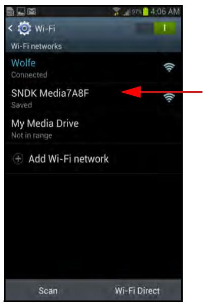SANDISK COMMECT WIRELESS MEDIA DRIVE - In Wi-Fi settings, - 1