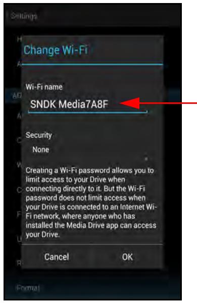 SANDISK COMMECT WIRELESS MEDIA DRIVE - Wi-Fi Name - 1