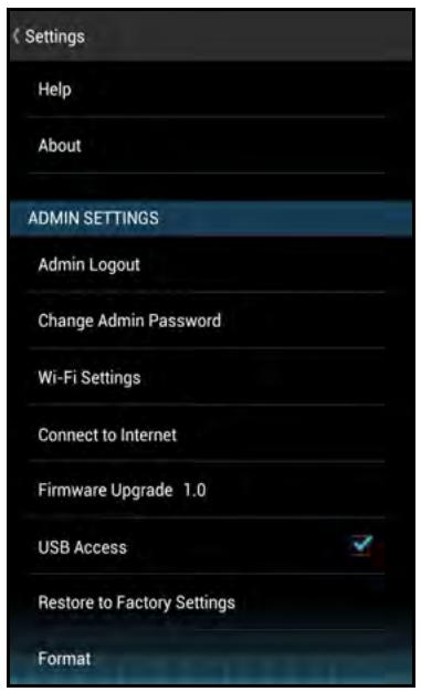 SANDISK COMMECT WIRELESS MEDIA DRIVE - Using Admin Settings - 1