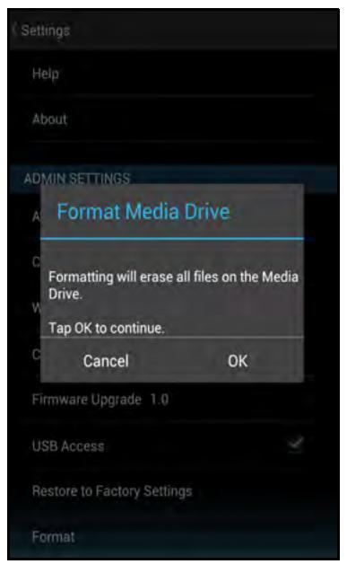 SANDISK COMMECT WIRELESS MEDIA DRIVE - In Admin Settings, tap Format: - 2