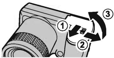 FUJIFILM S4600+HOUSSE+SD 8GO - Ouvrez le couvercle du compartment des piles. - 1