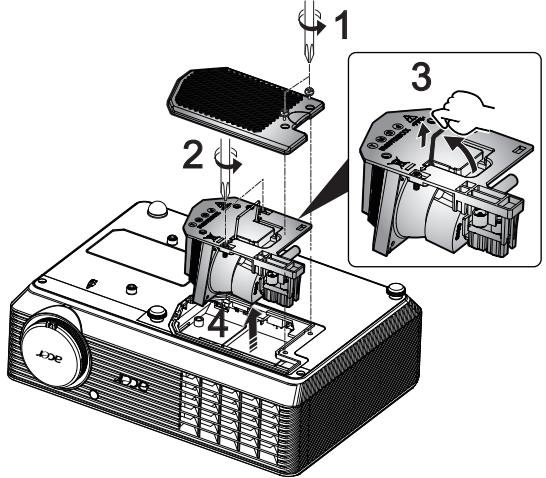 ACER H5360BD - Remplacement de la lampe - 2