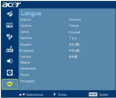 ACER H5360BD - Langue - 1