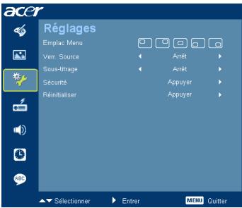 ACER H5360BD - Réglages - 1