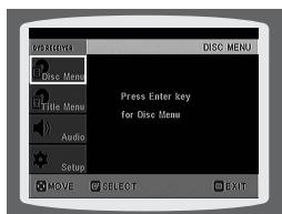 SAMSUNG HT-TP 33 NO/ARG - Utilisation du menu du titre - 1