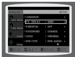 SAMSUNG HT-TP 33 NO/ARG - Configuration du type de l'écran du téléviseur - 4