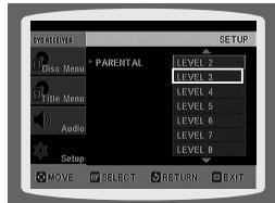 SAMSUNG HT-TP 33 NO/ARG - Configuration du contrôle parental (Niveau de classement) - 5