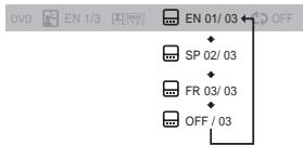 SAMSUNG HT-TP 33 NO/ARG - Fonction de selection de la langue des sous-titres - 11