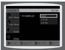 SAMSUNG HT-TP 33 NO/ARG - Configuration du type de l'écran du téléviseur - 5