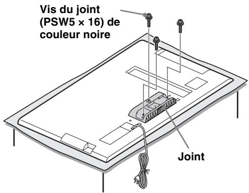 SONY SU-B460S - Fixez le joint fourni à l'arrière du télévisseur à l'aide des trois vis (PSW5 × 16) de couleur noire (fournies). - 1