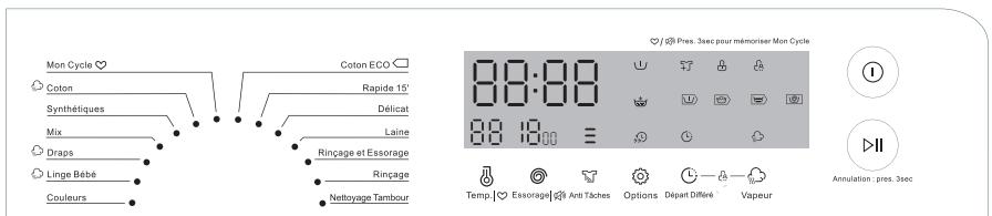 THOMSON Lave_linge_hublot_TW1412 - Panneau de contrôle - 1