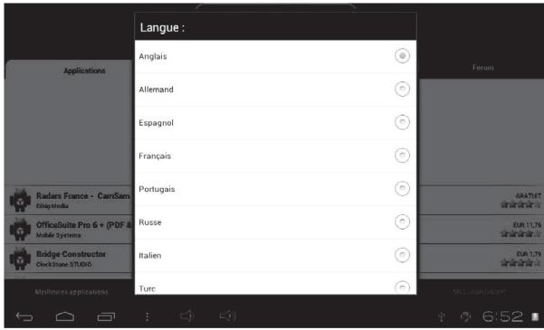 LEXIBOOK TABL.ADVANCE2 - - Changer la langue du Lexibook® Market - 3