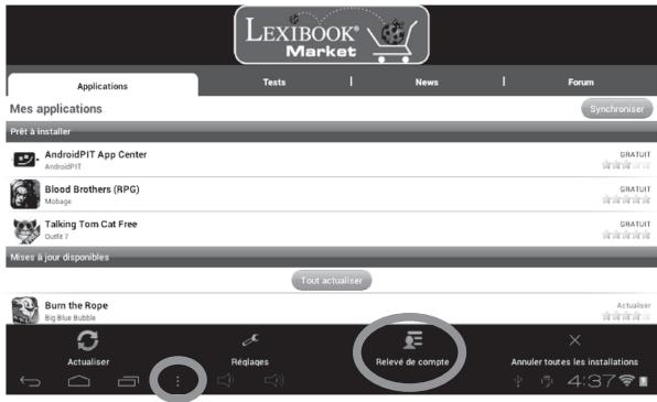 LEXIBOOK TABL.ADVANCE2 - - Se connecter au Lexibook® Market - 1