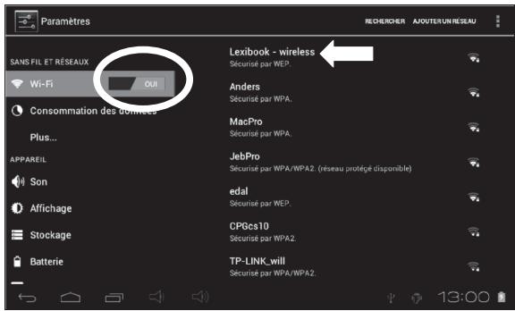 LEXIBOOK TABL.ADVANCE2 - Activer la fonction Wi-Fi de la tablette - 3