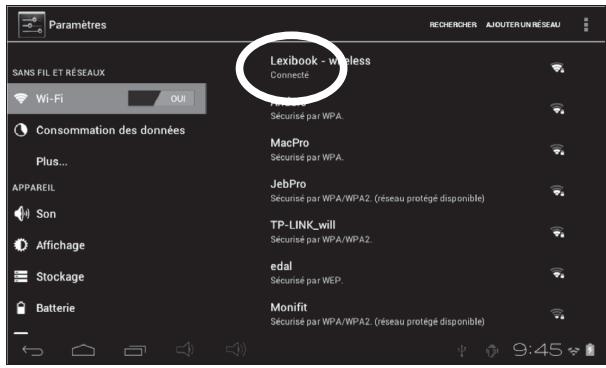 LEXIBOOK TABL.ADVANCE2 - Activer la fonction Wi-Fi de la tablette - 5
