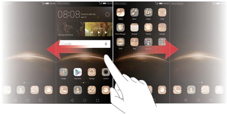 HUAWEI GX8 - Passer d'un écran d'accueil à l'autre - 1