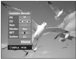 SAMSUNG AK68-01003B-00 - Appuyez sur les boutons ▲▼ pour sélectionner un PR (programme) que vous souhaitez éditer, supprimer ou permuter, puis appuyez sur le bouton ▶ ou OK. Sélectionnez Éditer, Supprimer ou Swap à l'aide des touches ▲▼ puis appuyez sur le bouton OK ou ▶. - 2