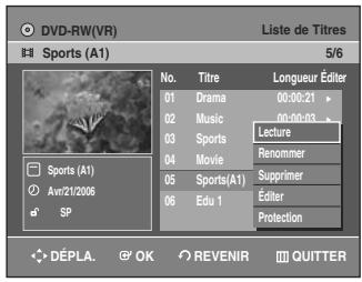 SAMSUNG AK68-01003B-00 - Appuyez sur les touches ▲▼ pour sélectionner l'entrée que vous souhaitez protéger dans la Liste de titres, puis appuyez sur la touche OK ou ▶. - 1