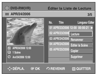 SAMSUNG AK68-01003B-00 - Appuyez sur les touches ▲▼ pour sélectionner l'entrée de la Liste de lecture que vous souhaitez éditer, puis appuyez sur la touche OK ou ▶. - 1