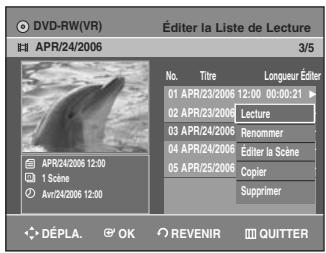 SAMSUNG AK68-01003B-00 - Appuyez sur les touches ▲▼ pour sélectionner l'entrée de la Liste de lecture que vous souhaitez éditer, puis appuyez sur la touche OK ou ▶. - 1