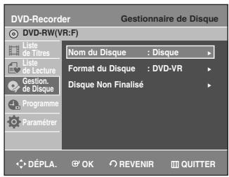 SAMSUNG AK68-01003B-00 - Appuyez sur les touches ▲▼ pour sélectionner Gestion. de Disque, puis appuyez sur la touche OK ou ▶. - 1