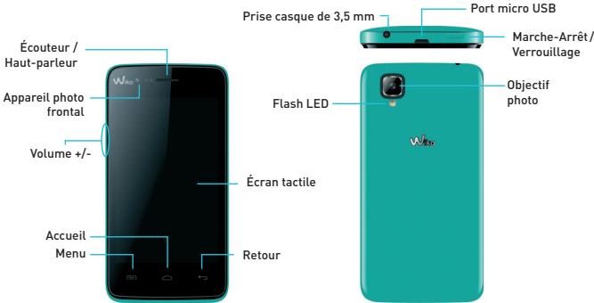 WIKO SUNSET JAUNE - Contenu du coffret : - 1