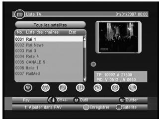 METRONIC TOUCHBOX7 PVR 441333 - A - Sélectionner une chaine favorite - 1