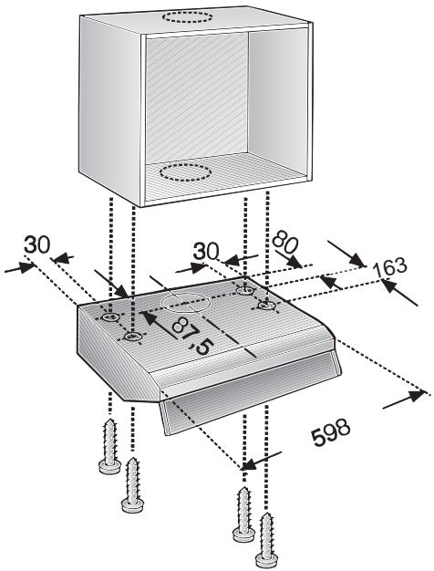 BOSCH DHU63 - Fixation sous un placard en appui mural - 2