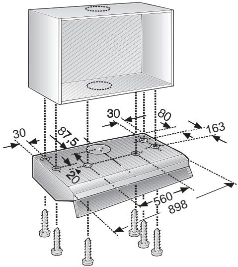 BOSCH DHU63 - Fixation sous un placard en appui mural - 3