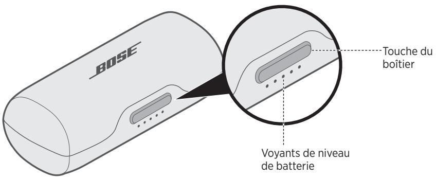BOSE SoundSport Free Violet - Vérification du niveau de la batterie du boîtier de recharge - 1
