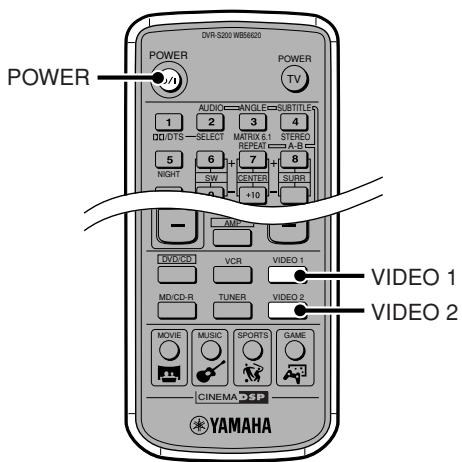 YAMAHA DVR-S 200S - Utilisation d'un jeu video ou utilisation d'uneamera video - 1